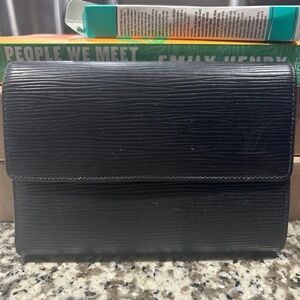 Louis Vuitton Porte Tresor Black Epi Leather Wallet